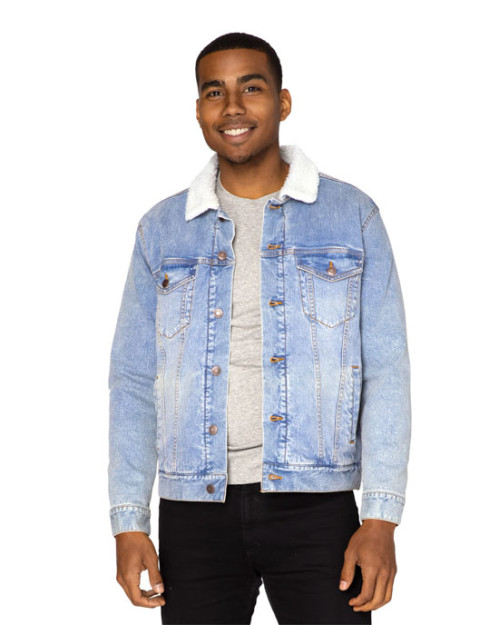Manteau unisexe en denim doublé de sherpa Manteau unisexe en denim doublé de sherpa
