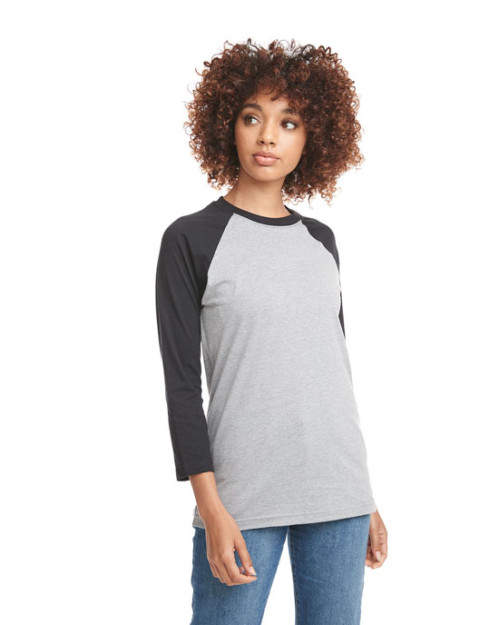 T-shirt de baseball unisexe en CVC à manches 3/4 T-shirt de baseball unisexe en CVC à manches 3/4