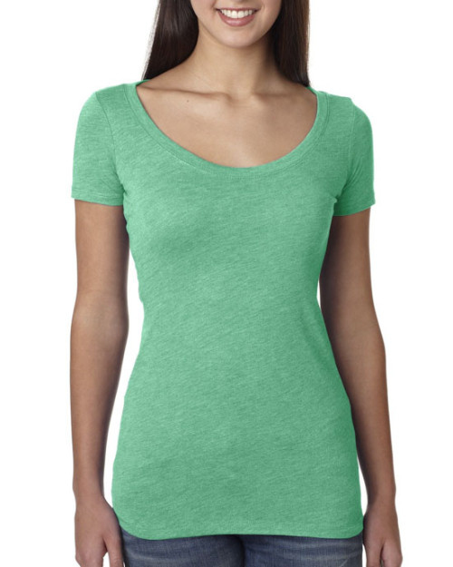T-shirt pour femme en Tri-mélange à col étalé T-shirt pour femme en Tri-mélange à col étalé