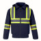 L01290 - International - Blouson aviateur en toile de coton haute visibilité pour hommes avec doublure Sherpa