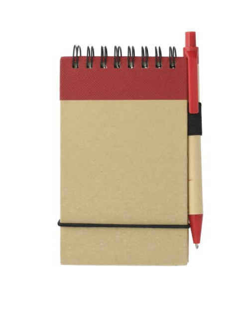 Bloc-notes en spirale recyclé de 5" x 4" avec stylo Bloc-notes en spirale recyclé de 5" x 4" avec stylo