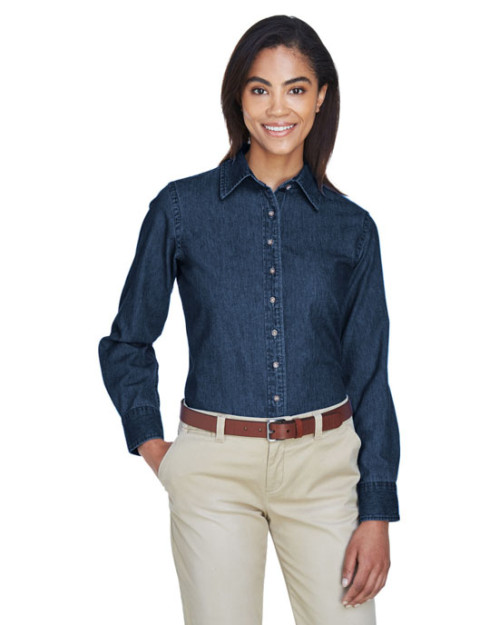 Chemise en twill pour femme Easy Blend à manches longues avec anti-tache d'Harriton Chemise en twill pour femme Easy Blend à manches longues avec anti-tache d'Harriton